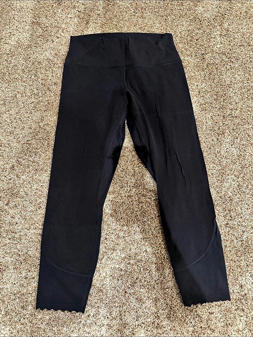 lululemon Align Scalloped Hem High-Rise Crop 23" Black Leggings